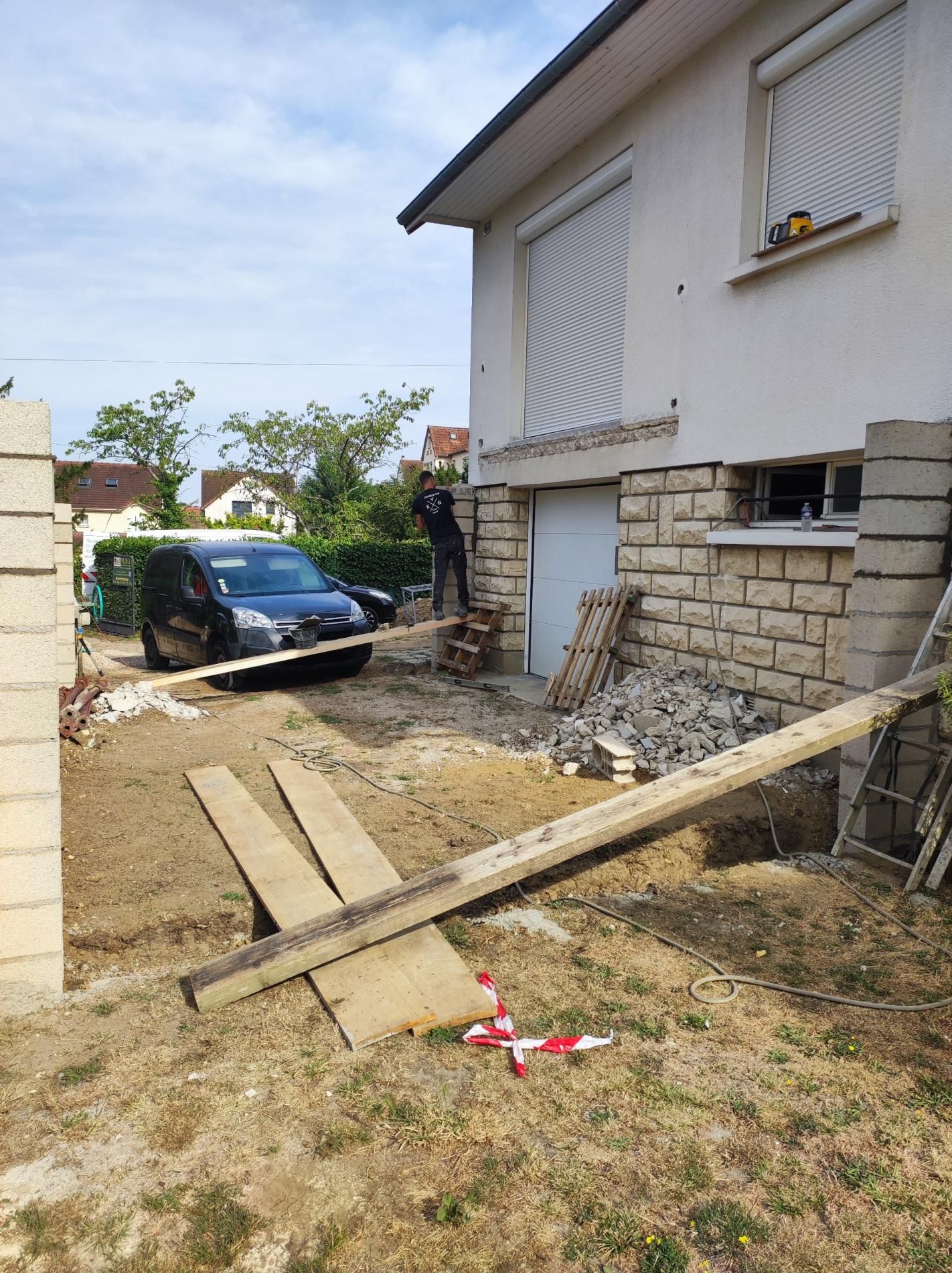 Transformation balcon en terrasse et carport Jouars Pontchartrain